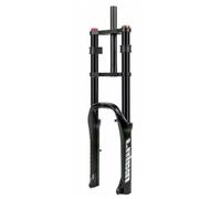 20 Pulgadas Bicicleta Horquilla De Suspensión 4.0 Tire Horquilla Fat Recta Doble Hombro Horquilla De Aire Recorrido 110mm QR 135mm Freno De Disco Horquilla Delantera Rebote Ajustable (Color : Black)