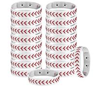 20 pulseras de béisbol de cuero con cierres a presión ajustables, ideales para los amantes del béisbol y los equipos