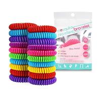 20 pulseras repelentes de mosquitos, bandas repelentes de mosquitos, impermeables, protección no tóxica, sin Deet de bobina múltiple, paquete individual para bebés, niños, adultos, campamento al aire