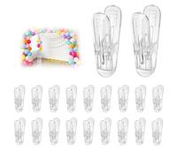 20 Pzs Clips para Arcos de Globos, 6x3cm Abrazaderas de Plástico Transparentes para Guirnaldas Globos Resistentes Fotografía Manualidades Boda Compromiso Decoración Fondo