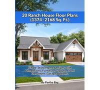 20 Ranch House Floor Plans (1374-2168 Sq. Ft.): Single-Story Home Designs with Dimensions, Furniture Layouts, Front Elevations, Garage Options.
