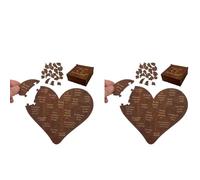 20 Razones del Corazón Fora Decir 'Te Amo' en San Valentín, Juego de 2 Piezas de Madera con Caja de Regalo, Romántico Puzzle de Corazones Fora Aniversarios y Bodas, Regalo Fora Novio, Novia