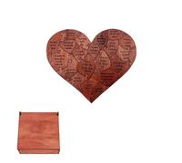 20 Razones por Las Que te Amo Caja de Regalo, Rompecabezas de Madera de corazón romántico para él y Ella, Rompecabezas de Amor de Madera con Texto Grabado con Caja de Almacenamiento (1pc)