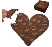 20 razones por las que te amo romántica caja de rompecabezas de corazón, rompecabezas de madera de corazón para él, ella, San Valentín, aniversario, boda, regalo para novio, novia, marido, esposa