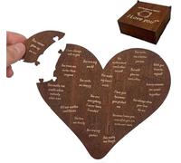 20 Reasons Why I Love You Caja de regalo/rompecabezas - Rompecabezas de corazón de madera, romántico grabado con mensaje de amor, regalo para esposa, marido