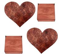 20 Reasons Why I Love You Puzzle Box - Wooden Heart Keepsake Gifts for Him Her | Romantic Anniversary Valentines Present for Boyfriend Husband Wife | 95mm Birch Case (2Pcs)