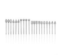 20 rebabas giratorias de diamante con vástago de 3 mm para uso en grabado, molienda, para tallar, pulir y perforar aplicaciones en metal y piedra