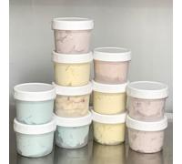20 recipientes pequeños para alimentos, vasos de plástico de 160 ml con tapa a prueba de fugas, recipientes reutilizables para alimentos y helados, aptos para microondas y congeladores