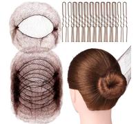 20 Redecilla Moño Niña con 40 piezas Horquillas Pelo, Redecillas Invisibles, Red para el Cabello Invisible de Nylon,Accesorio de Peinado para Fijar Pelo en Cabeza de Ballet