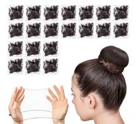 20 redecillas para el pelo, redecillas invisibles, redecillas elásticas para fijar el cabello, reutilizables, para danza de ballet, enfermeras, bailarinas, asistentes de vuelo (marrón)
