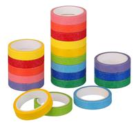 20 Rollos Cinta Washi Decorativa Color Arcoíris | Papel Washi, Estilo Chic y Dulce, Adecuado para Colgadores y Teléfonos, Acabado Colorido
