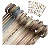 20 Rollos De Cinta De Papel Retro, 3 Pegatinas, Cinta De Bricolaje Manual, Cinta Adhesiva Artística, Cinta Fina Antigua, Cinta Artística, Paquete De Material De Bricolaje