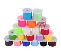 20 Rollos Hilo Acrílico para Trenzar Joyería 0,8mm | Textura Sedosa y Superficie Lisa, Fácil para Cuentas Pequeñas, Adecuado para Demostraciones y Manualidades Color Aleatorio