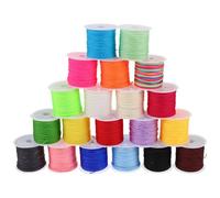 20 Rollos Hilo de Joyería 0,8mm Cuerda para Hacer Joyas Suave | Adecuado para Instructores y Principiantes, Resistente a Enredos, Soporte para Nudos de Serpiente, Textura Color Aleatorio