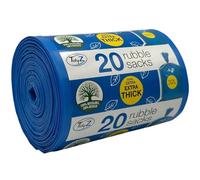 20 sacos de escombros Tidyz de alta resistencia, hechos de plástico 100% reciclado, bolsas extrafuertes y gruesas, para construcción de bricolaje, residuos de obras de construcción, residuos de jardín