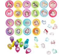 20 sellos de unicornio para niños, sellos autoentintados de unicornio, bonitos sellos de juguete de plástico, juego de sellos de animales, regalos para invitados para cumpleaños infantiles