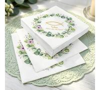 20 servilletas + 12 portavelas + 60 peces de madera, decoración de comunión, decoración de mesa, primera comunión, bautizo, confirmación, primera comunión, regalos para invitados
