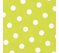 20 Servilletas, 3-capas Pliegue-1/4 40 cm x 40 cm verde limón "Dots"