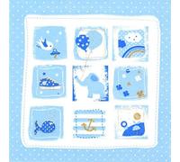 20 servilletas Baby Momente azul como decoración de mesa para nacimiento y bautizo, 33 x 33 cm