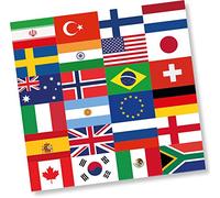 20 servilletas * Banderas del Mundo * para fiesta y cumpleaños | Banderas de la Tierra del Mundo EM Fiesta Temática Napkins Servilletas de Papel