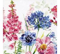 20 Servilletas Bl?tezeit en acuarela, flores, primavera, verano, decoración de mesa, 33 x 33 cm