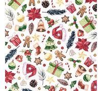 20 servilletas, colección de Navidad, pan de jengibre, regalos, invierno, decoración de mesa, decoupage, técnica de servilletas, 33 x 33 cm