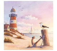 20 servilletas con diseño de gaviotas que admiran el mar | faro | ancla | costa | barco | marítimo | lago | mar