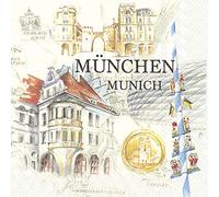 20 servilletas con la ciudad de Múnich, Baviera, Alemania, 33 x 33 cm