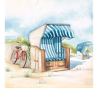 20 servilletas de bicicleta en silla de playa, marítimo, lago, marítimo, 33 x 33 cm