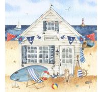 20 Servilletas de cabaña de playa, mar, lago, animales, vacaciones, verano, decoración de mesa, decoupage, técnica de servilletas, 33 x 33 cm