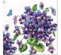 20 servilletas de color violeta como decoración de mesa con flores, para primavera y verano, 33 x 33 cm