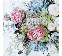 20 servilletas de colores variados con flores para boda, 33 x 33 cm