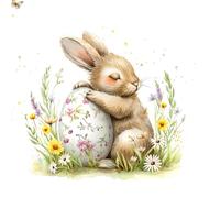 20 servilletas de conejo de Pascua protege huevos de Pascua como decoración de mesa. Servilletas de papel con diseño. También para decoupage y decoupage (33 x 33 cm)