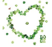 20 servilletas de corazón de la suerte, diseño de corazón, trébol, felicidad, víspera de Año Nuevo, amor, boda, decoración de mesa, decoupage, técnica de servilletas, 33 x 33 cm