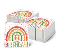 20 servilletas de cumpleaños de arcoíris, servilletas recicladas de cóctel y cena, papel suave para decoración de fiestas de niñas y niños, baby showers