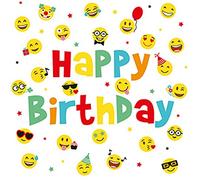 20 servilletas de emojis para cumpleaños, decoración de mesa, decoupage, técnica de servilletas, 33 x 33 cm