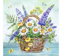20 servilletas de flores cesta llena de bonitos árboles como decoración de mesa. Servilletas de papel con diseño. También para decoupage y decoupage y decoupage (33 x 33 cm)