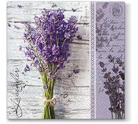 20 servilletas de flores de lavanda fresca, lavanda, 33 x 33 cm