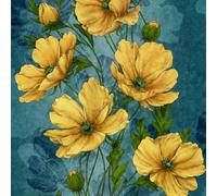 20 servilletas de flores elegantes de flores amarillas como decoración de mesa. Servilletas de papel, diseño de flores amarillas, azules, turquesas, también para decoupage y decoupage (33 x 33 cm)