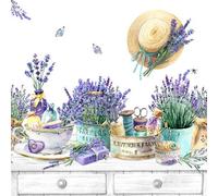 20 servilletas de flores, jardín y naturaleza, colección de lavanda como decoración de mesa. Servilletas de papel con diseño. También para decoupage y decoupage, 33 x 33 cm