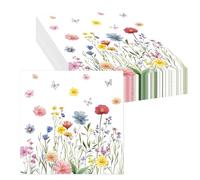 20 servilletas de flores, servilletas de verano para fiesta de verano, 33 x 33 cm, servilletas de papel con diseño de mariposa, decoración de mesa para cumpleaños o boda