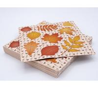 20 servilletas de guata, 33 x 33 cm, 3 V, hojas de otoño