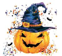 20 servilletas de Halloween con diseño de calabaza espeluznante con sombrero. Servilletas de papel con diseño. También para decoupage y decoupage (33 x 33 cm)