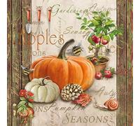 20 servilletas de jardín para otoño, calabaza, manzanas, árbol, abeja, 33 x 33 cm