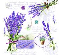 20 servilletas de lavanda en la naturaleza como decoración de mesa para el verano, 33 x 33 cm