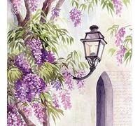 20 servilletas de lluvia azul alrededor de farol, Grecia, Italia, vacaciones, naturaleza, decoración de mesa, decoupage, técnica de servilletas, 33 x 33 cm