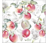 20 servilletas de manzanas frescas de jardín verde | manzana | comida | jardín | naturaleza | cosecha | otoño | fruta | cocina | decoración de mesa 33 x 33 cm