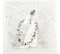 20 servilletas de Navidad con cadena de estrellas como decoración de mesa. Servilletas de papel con diseño. También para decoupage y decoupage y decoupage (33 x 33 cm)