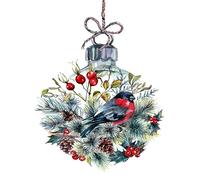 20 servilletas de Navidad con diseño de pájaro en bola de Navidad, servilletas de papel con diseño. También para decoupage y decoupage (33 x 33 cm)