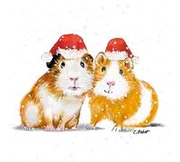 20 Servilletas de Navidad hámster con gorro de Papá Noel como decoración de mesa. Servilletas de papel con diseño. También para decoupage y decoupage y decoupage (33 x 33 cm)